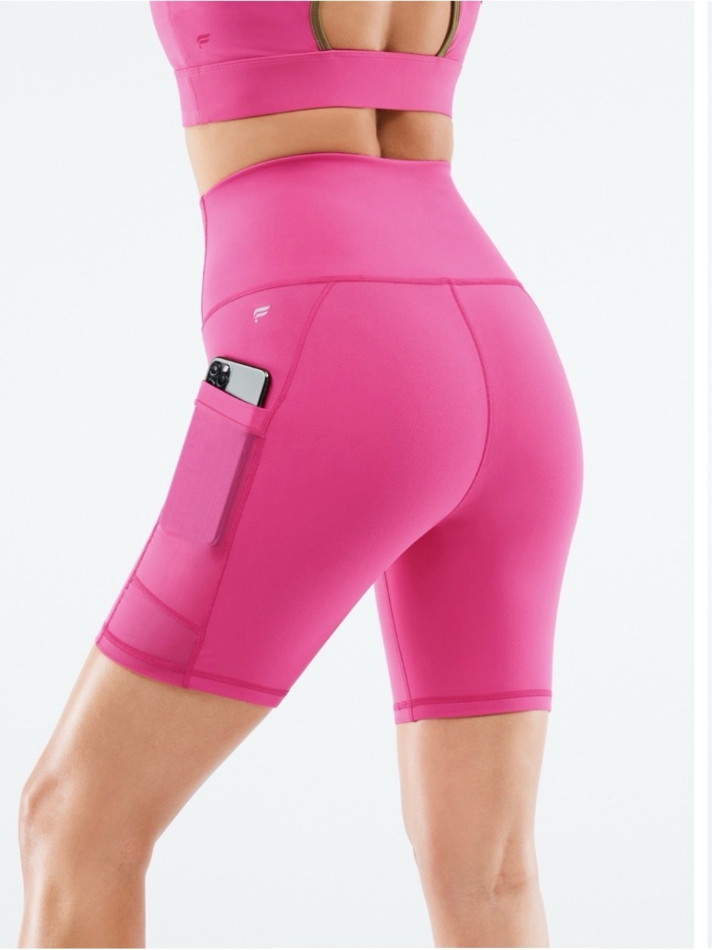 Fabletics PowerHold High-Waist Hot Pink Performance Bike Shorts